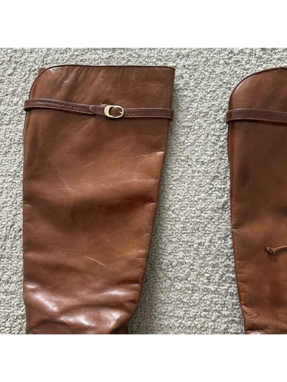 Vintage Salvatore Ferragamo Women’s Boots Cognac Brown Knee High Riding Size 5.5